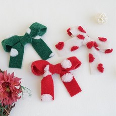 HARAROI 女童用柔軟圓點圖案蝴蝶結髮夾3件組