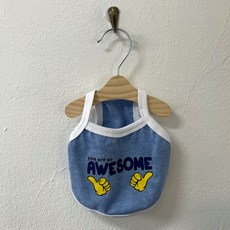 Kkaniswi狗狗夏季Awesome短版細肩帶背心, 藍色