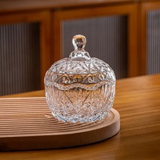 아메리칸로드 크라운 유리 미니 과자 사탕바구니 HR1731, 2번, 1개