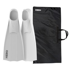 Yoichi Hero 自由潛水長蛙鞋 + 專用袋套組, 白色 + 單一顏色