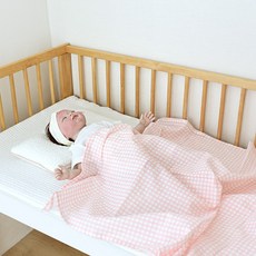 BABY&I 嬰幼兒用雙層紗布毯, 格紋粉紅