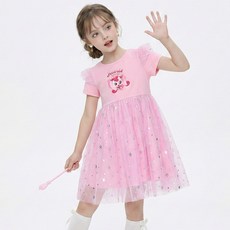 PremierFam 兒童款奇妙萌可五分袖蕾絲紗質洋裝