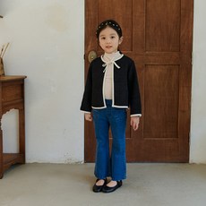 哲秀與英熙 兒童蝴蝶結撞色夾克