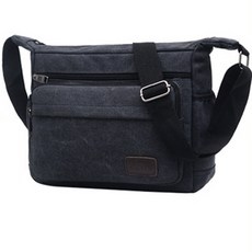 Hilio 男士郵差包 日常單肩包 斜背包, 05 黑色