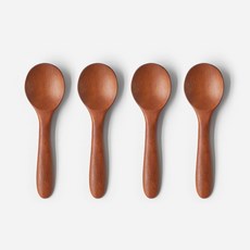 NICOTT 木質茶匙 12*3cm, 木頭色, 4支