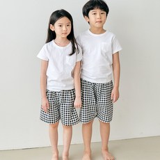 Rebmine兒童款小兒童格紋5分睡褲