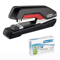 Rapid 完全平針釘書機 S27 + 標準釘書針 26/6 套組, 黑色 + 紅色, 1套