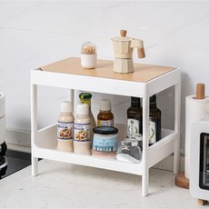 Like House 層架移動式抽屜收納推車, 白色, 2層