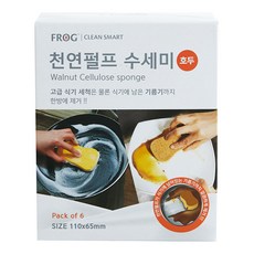 SINCERELY Frog 無刮痕核桃紙漿菜瓜布, 1盒, 6入