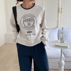 Lindashop Zmiya 撞色圓領長袖大學T cpt13384k38