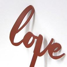 SteelDeco LOVE 花盆插牌 粉體塗裝, 棕色