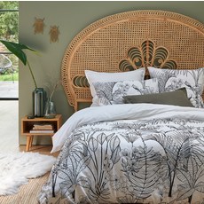 植物印花質感被套, 白色的