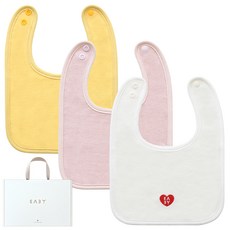 Baby&I幼兒用方形吸汗圍兜 3種 A組, 1套, 米白色, 珊瑚粉, 黃色