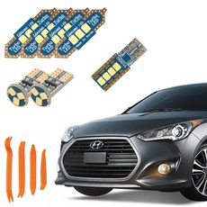 CARTEM 車用LUNA LED室內燈+拆卸工具全套組, 現代 Veloster / Turbo 天窗款 2013~2017年7月, 1套