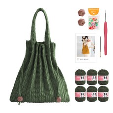 OliO 야나 단색 플리츠백 바늘 부자재포함 DIY 패키지 M, 715 딥카키, 1세트