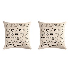 可愛箭頭插畫集錦抱枕套 2入