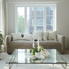 CASA JACQUELINE 鬆餅格紋一般沙發套, 卡其色