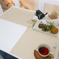 나산데코 면 테이블 매트, 샌드베이지, 40 x 30 cm