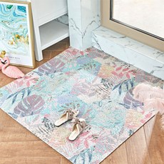 地板上的假期 夏日地墊, 彩虹葉