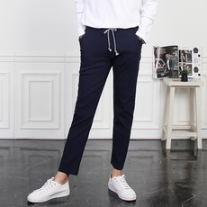 MINEFLOW 男款棉質彈性BJ素色鬆緊帶長褲