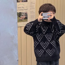 Starbean 兒童圖案高領保暖針織衫