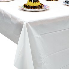 LivingDA 素色桌布 白色 137 x 274 cm, 1個, 4入