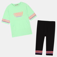 Cindy kids 女童霓虹寬鬆長版T恤套裝 CIRT22505