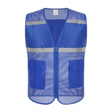 網狀網眼登山釣魚現場志工工作服工作團體背心 13 皇家藍 反光, 1個