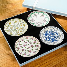 Maison Objet 罌粟花 来自花朵 點心盤 4件組, 櫻草花 + 天竺葵 + 水仙花 + 繡球花, 1套