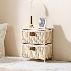 노아가구 86라탄 서랍장, 아이보리, 2단