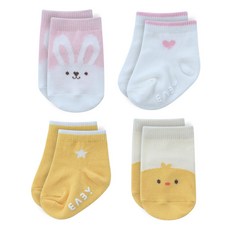 BABY&I 素色女童襪4件組