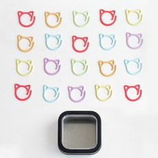 Yarna 貓咪掛鉤式記號環 20入 + 收納盒組, 隨機出貨(貓咪記號環), 1套