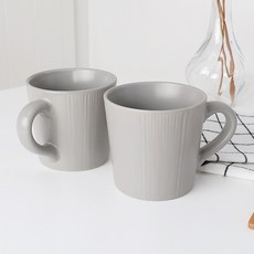 Bloom at home 斯特里夏 馬克杯 340ml, 淺灰色, 2個