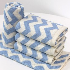 SOFT TOUCH 先染Z字形毛巾 180g 40支精梳棉, 嬰兒藍, 5個