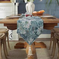 Home Flow 雅緻花朵刺繡桌旗, 混合色, 33 x 200 cm, 1個