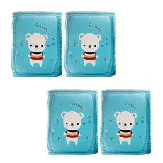 STARDOOR 動物印花魔鬼氈護膝2入組, 藍色 熊熊款, 2組