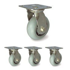 MASTER. S 不鏽鋼重型腳輪 DS 3340 ELA-S 4 重型不鏽鋼 靜音培林 白色 平板型 旋轉 S, 4個