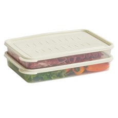 EASY&FREE 多用途冷凍冷藏密封可堆疊保鮮盒 象牙白, 2.5L, 2個