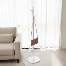 Supsokae 原木圓形矮款立式衣架, 白色