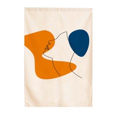 Market A 藍橘色女款半門簾, TYPE 05