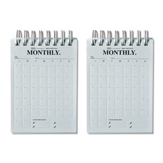 PLEPIC Press A7 月計畫記事本 萬年型 2入, 藍色