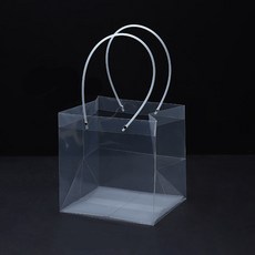 Mihwabujang PVC塑膠花束盆栽植物禮物蛋糕包裝透明長型大型購物袋, 07 方形 大, 5個