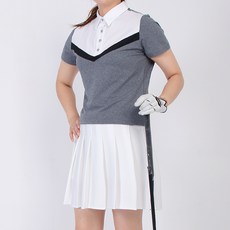 MINEFLOW 女性V領撞色短袖高爾夫T恤 BTW