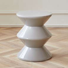 라라하우스 델라 모래시계 컬러 스툴 사이드 테이블 36 x 45 cm, 그레이, 1개