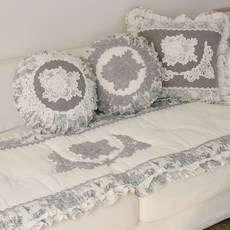 AND COTTON 北歐風褶邊刺繡奢華沙發墊