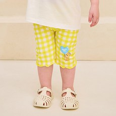 milkmile 女童 Bonjour 氣球熊格紋五分內搭褲