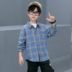 ORANGEDAMOM 男童微笑 E-HM 格紋襯衫