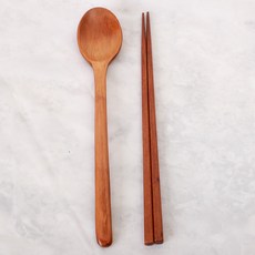 100SU 옻칠 나무 수저세트 기본형, 수저 2p + 젓가락 2p, 1세트