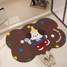 다다랜드 여행친구들 빨아쓰는 규조토 발매트 바둑이, 브라운