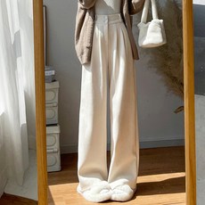 Sunbint女款Eubni直筒版型刷毛內襯羅紋寬褲